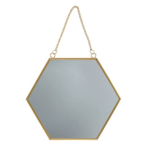 ARTINCO- Art India Collections Mirror Hexagonal Wall Hanging Mirror 8x9 inches (Gold, ?Framed) - Image 5