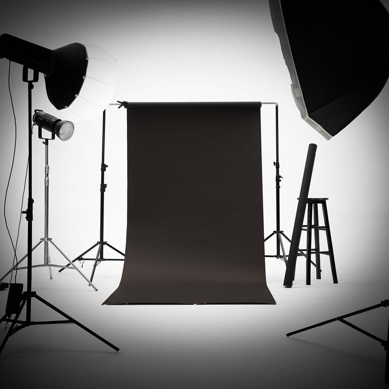 Kate Seamless Paper Backdrop Black Seamless Backdrop Paper Rolls (53''x16.4' Jet) - Image 2
