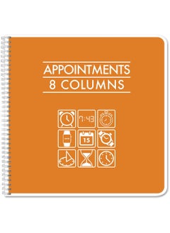 BookFactory 8 or 16 Column Appointment BookAppointment Tracking LogbookNotebook 8 Eight Columns Columnar Book Format  100 Pages 12 x 11 WireO APP100CCWPPAppointment8