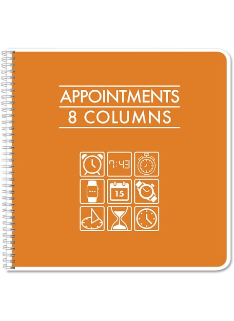 BookFactory 8 or 16 Column Appointment BookAppointment Tracking LogbookNotebook 8 Eight Columns Columnar Book Format  100 Pages 12 x 11 WireO APP100CCWPPAppointment8