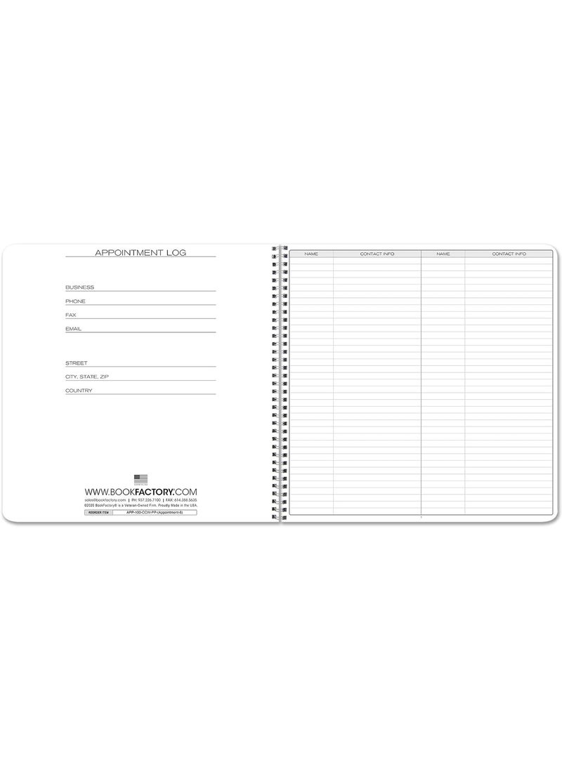 BookFactory BookFactory 8 or 16 Column Appointment BookAppointment Tracking LogbookNotebook 8 Eight Columns Columnar Book Format  100 Pages 12 x 11 WireO APP100CCWPPAppointment8  - Image 2