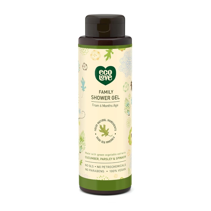 ecoLove Natural Moisturizing Body Wash for Dry Skin With Organic Cucumber No SLS or Parabens Vegan and CrueltyFree Shower Gel 176 oz - Image 1