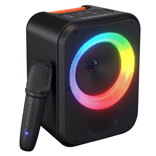 Portronics 30W Apollo 30 Wireless Bluetooth Portable Speaker with Wireless Karaoke Mic, Echo Control, 5 Hour Playtime, RGB LED Light, Bluetooth V5.4, Easy Grab Handle, USB in, Type C Charging(Black) - Image 1