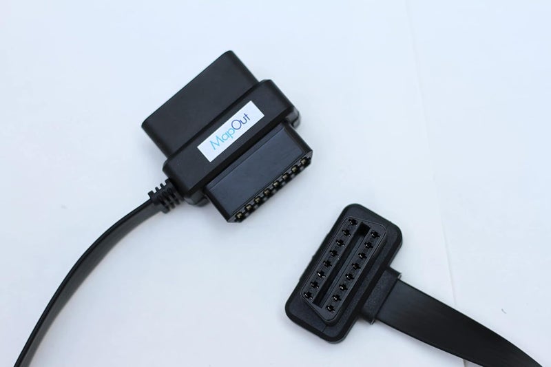 MapOut24 OBD2 Extension Cable OBD II OBD2 16 Pin Splitter T Splitter 16 pin OBD to 16 pin Female t-Splitter Cable Round Cable-Black SMPL053 - Image 1
