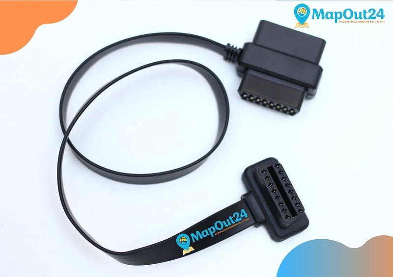 MapOut24 OBD2 Extension Cable OBD II OBD2 16 Pin Splitter T Splitter 16 pin OBD to 16 pin Female t-Splitter Cable Round Cable-Black SMPL053 - Image 4