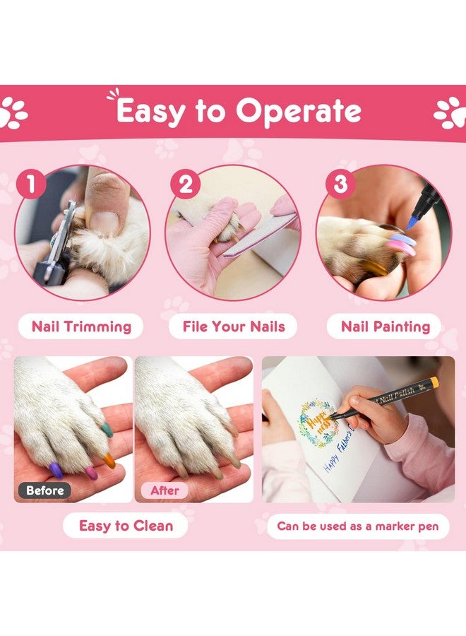 MSDADA Dog Nail Polish Pens Quick Dry - 7 Colors Pet Nail Polish Set for Dogs, Dog Safe Easy Application Nail Polish Pens for Dog Nail Art, Fast Dry Girl Doggy Nail Polish - Great Puppy Nail Pawlish Set - Image 5