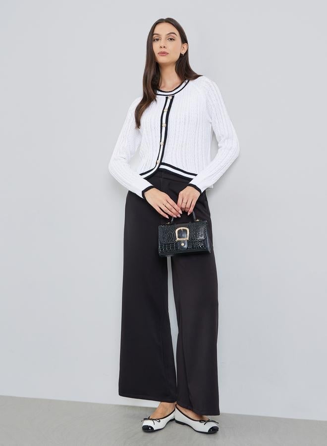 Take Two White Knit Buttoned Cardigan - Image 2