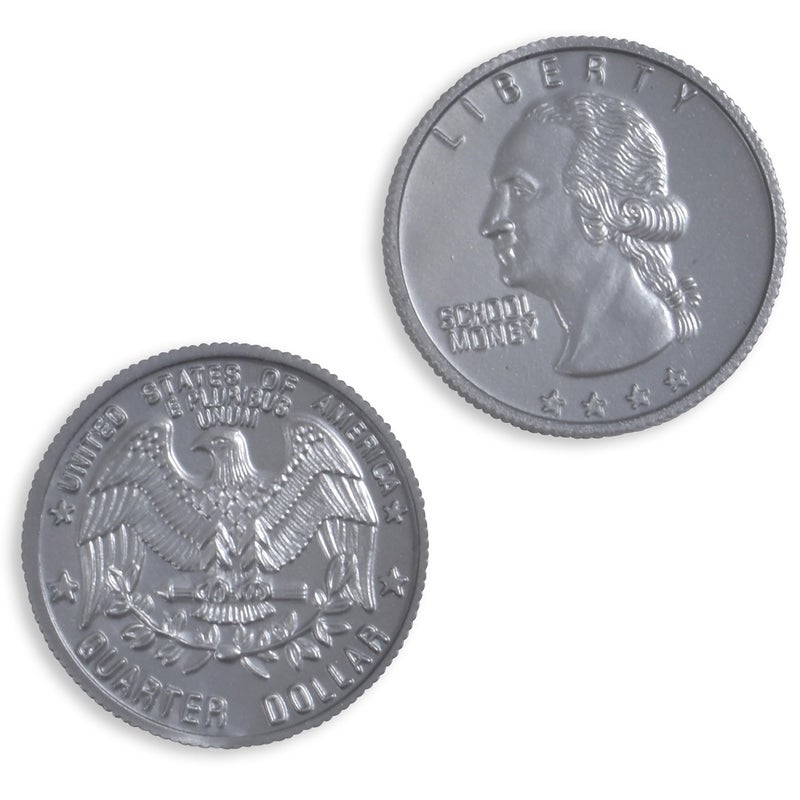 Learning Advantage LEARNING ADVANTAGE - 7524 Learning Advantage, Play Quarters Plastic Coins - Set of 100  - Image 2