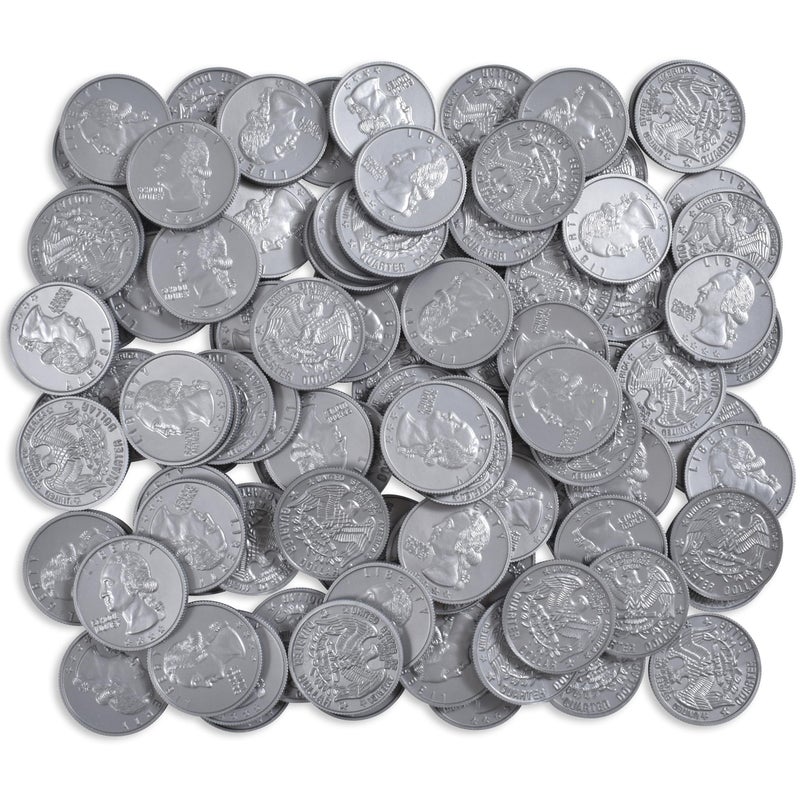 Learning Advantage LEARNING ADVANTAGE - 7524 Learning Advantage, Play Quarters Plastic Coins - Set of 100  - Image 5