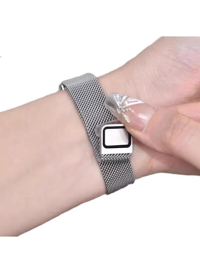 CHENSONG Metal Milanese Magnetic Watch Band For Xiaomi Redmi Redmi Band 3, Summer New Unisex Wristband, Silver - Image 1