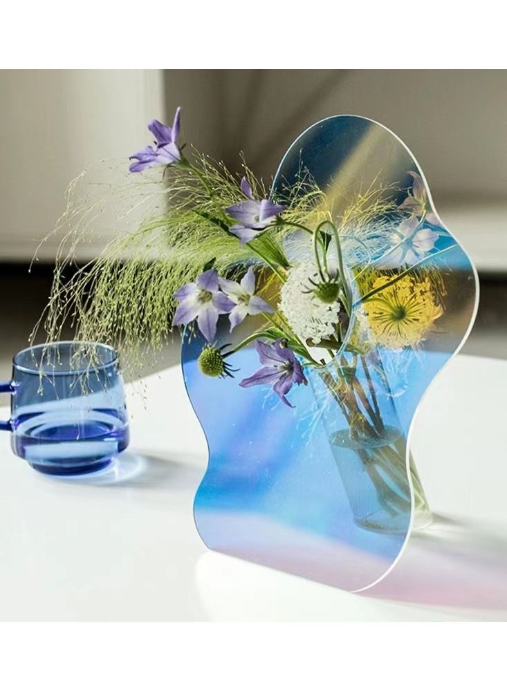 NIBEMINENT مزهرية على شكل زهرة أكريليك للديكور المنزلي - Image 1