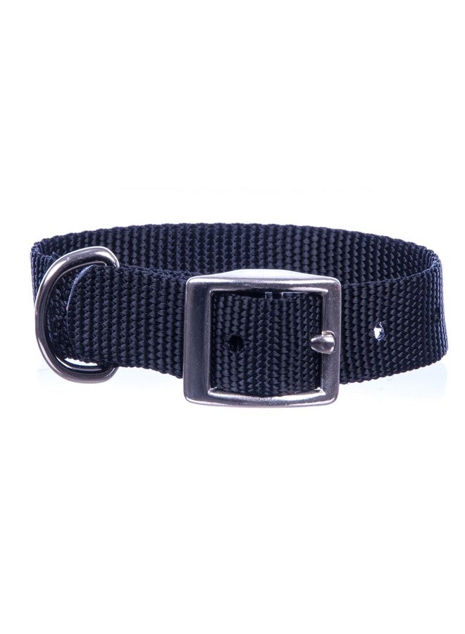 Jeffers Pet Solid Nylon Dog Collars, Black, 5/8" W x 18" L - Adjustable, Durable & Safe for Dogs, Lightweight & Double Ply Design, Stylish Pet Accessories - Perfect for Training, Walking & Tracker