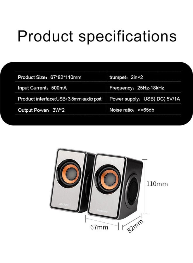 Datazone 2-Piece Multimedia Speaker Grey - Image 5
