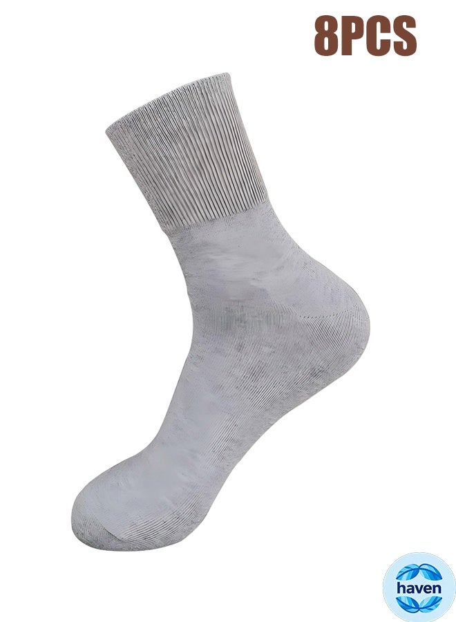 HAVEN 4 Pack Diabetic Crew Socks Extra Wide Super Soft Non-Binding Top Edema Socks for Swollen Feet Uni - Image 1