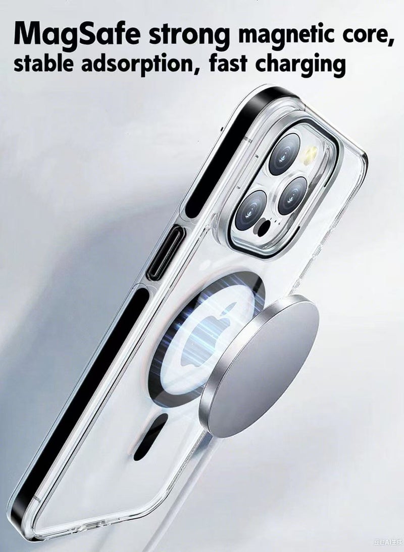 Apple iPhone 15 Plus protective case, magnetic MagSafe protective cover, [full shockproof protection] computer back panel, lens holder anti-collision protective case, with strong magnet - Image 4