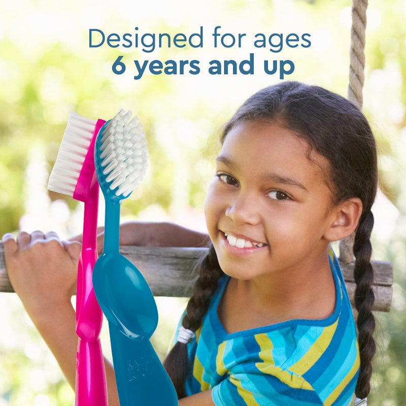 RADIUS Kidz Toothbrush Children's Right Hand BPA Free ADA Accepted Designed to Clean Teeth & Gums for Children 6 Years & Up - Assorted Colors - Pack of 6 - Image 2