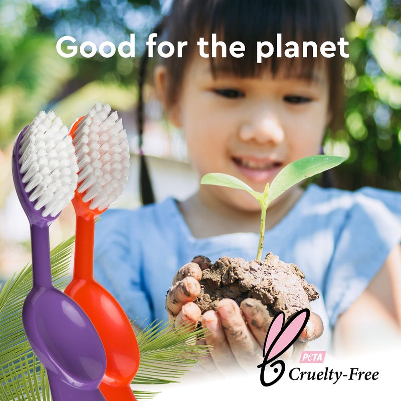 RADIUS Kidz Toothbrush Children's Right Hand BPA Free ADA Accepted Designed to Clean Teeth & Gums for Children 6 Years & Up - Assorted Colors - Pack of 6 - Image 5