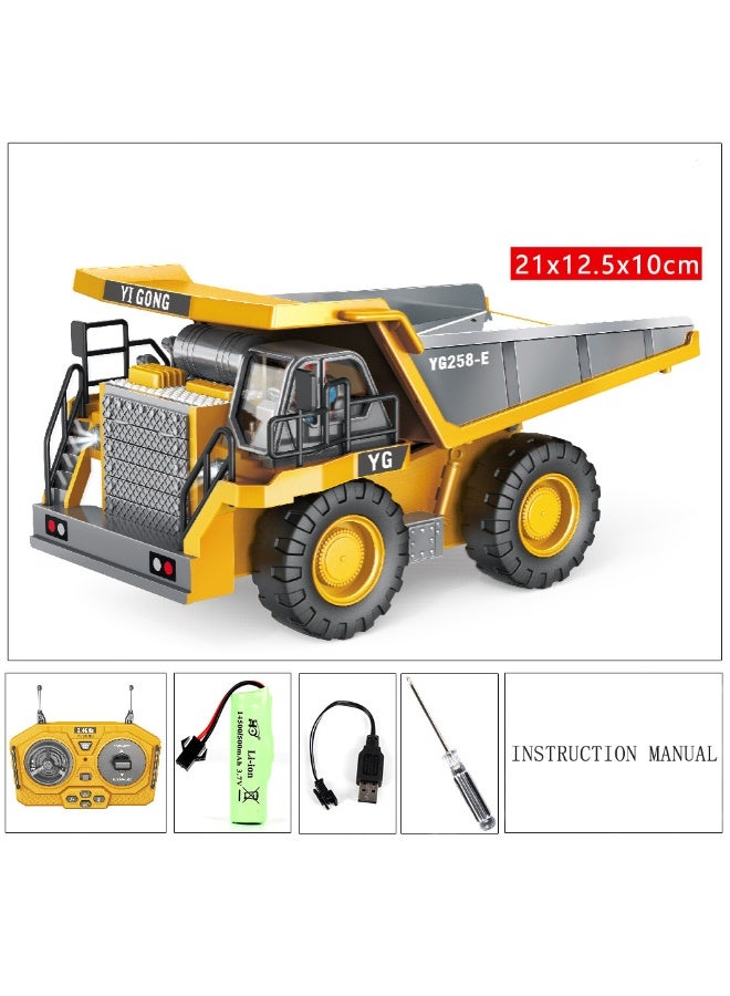 هالامودو 9 قناة سبيكة التحكم عن بعد شاحنة التفريغ ، R / C شاحنة تلعب سيارة البناء مع الضوء والصوت ، قوية ودائمة هدية عيد ميلاد مثالية للفتيان والبنات ، 21 * 12.5 * 10 سم - Image 1