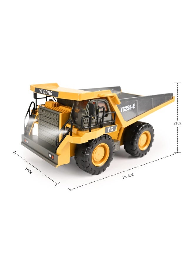 هالامودو 9 قناة سبيكة التحكم عن بعد شاحنة التفريغ ، R / C شاحنة تلعب سيارة البناء مع الضوء والصوت ، قوية ودائمة هدية عيد ميلاد مثالية للفتيان والبنات ، 21 * 12.5 * 10 سم - Image 2