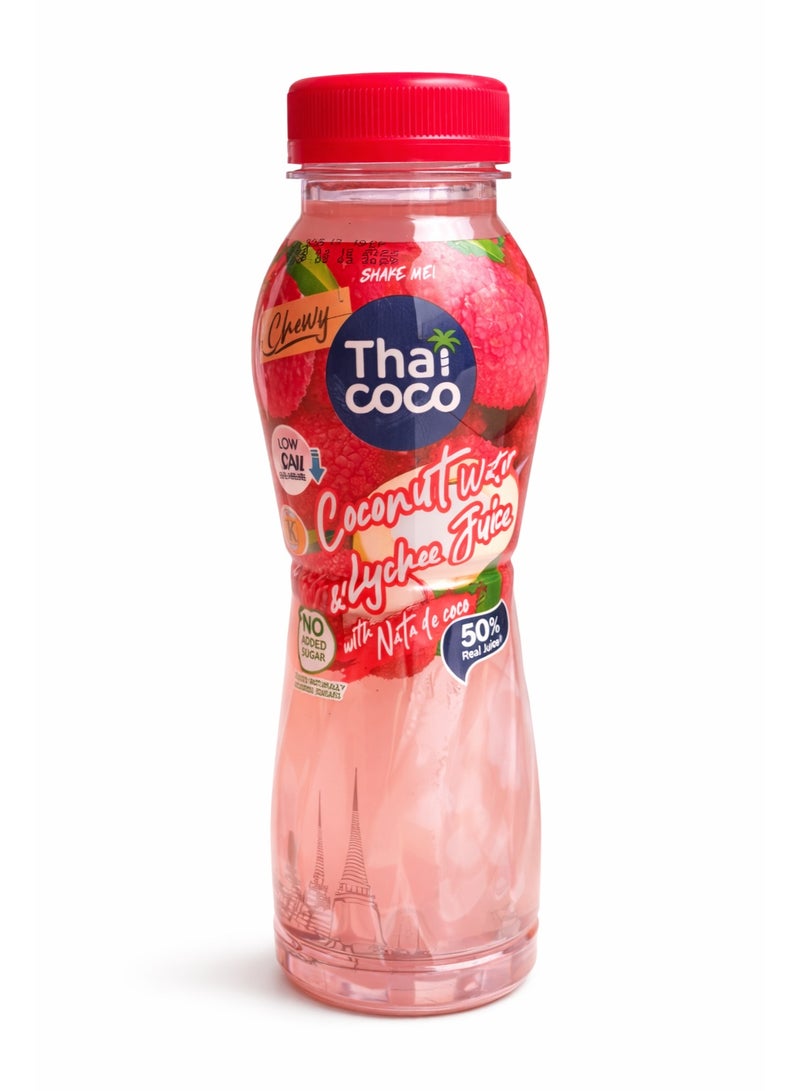Thai Coco Coconut Water and Lychee Juice with Nata de Coco 320ml - Image 1