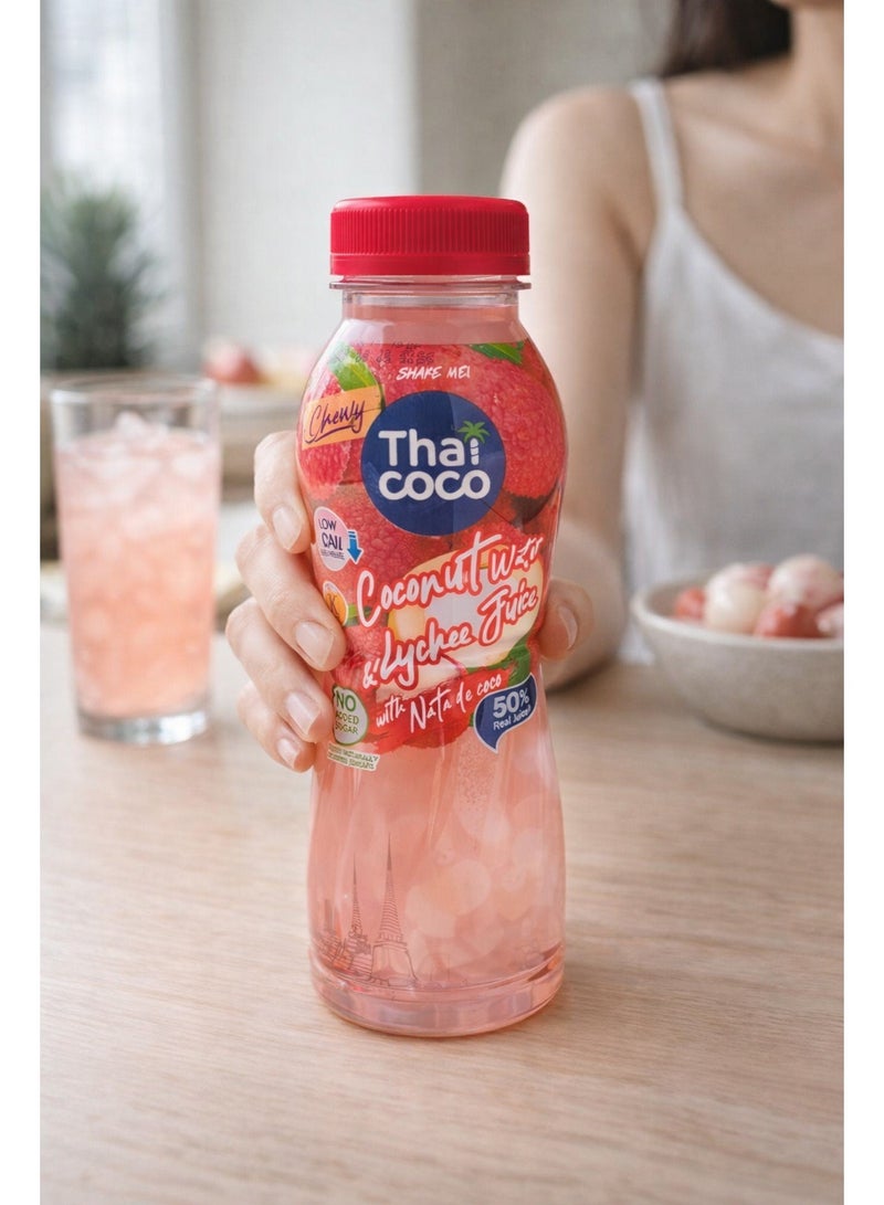 Thai Coco Coconut Water and Lychee Juice with Nata de Coco 320ml - Image 2