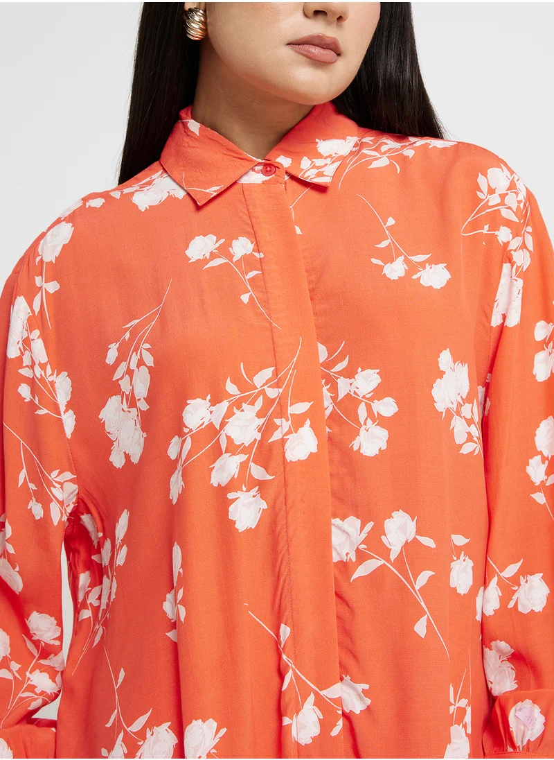 French Connection Printed Button Down Shirt