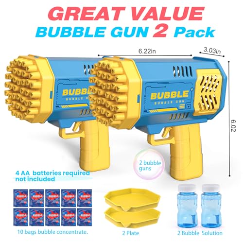 JONEG Toys for 38 Year Old Boys Girls 2 Pack Bubble Machine for Kids with Bubble Solution Gifts for 3 4 5 6 7 8 Years Old Boy Birthday Toy for Kid Toddlers Ages 46 Outdoor Wedding Bubbles Wands - Image 5
