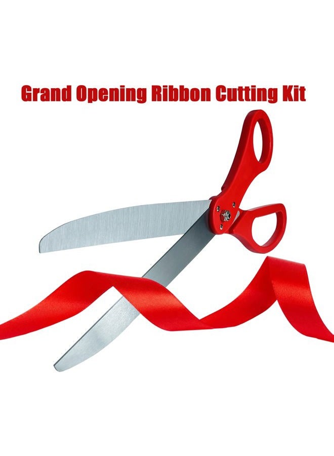 Funsky Grand Opening Red Ribbon Cutting Ceremony Kit - 25" Giant Scissors with Red Satin Ribbon, Banner, Balloons,Bows and More Supplies Grand Opening Decorations for Business - Image 4