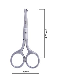 UEN Premium Nose Hair Scissors, Stainless Steel- Manual Nose Shaving Trimmer, Grooming Tool for Dry Skin, Eyelash/Ear, Eyebrow Trimming Women, 3.7 Inches Round Head Facial Small Hair Scissors  - Image 2