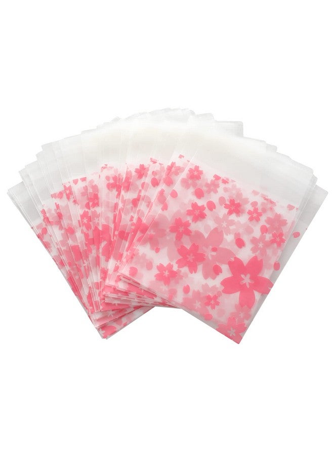 NUOMI Resealable Cellophane Bags Selfadhesive Frosting Cherry Blossoms Bags 100Pieces Good For Bakery Candy Cookie Soap Candle Gift Wraping Storage 4X4 - Image 1