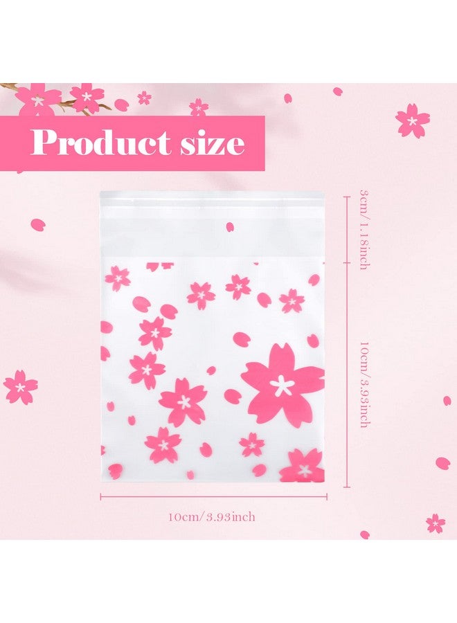 NUOMI Resealable Cellophane Bags Selfadhesive Frosting Cherry Blossoms Bags 100Pieces Good For Bakery Candy Cookie Soap Candle Gift Wraping Storage 4X4 - Image 3