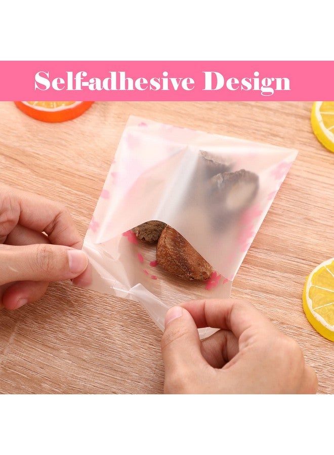 NUOMI Resealable Cellophane Bags Selfadhesive Frosting Cherry Blossoms Bags 100Pieces Good For Bakery Candy Cookie Soap Candle Gift Wraping Storage 4X4 - Image 5