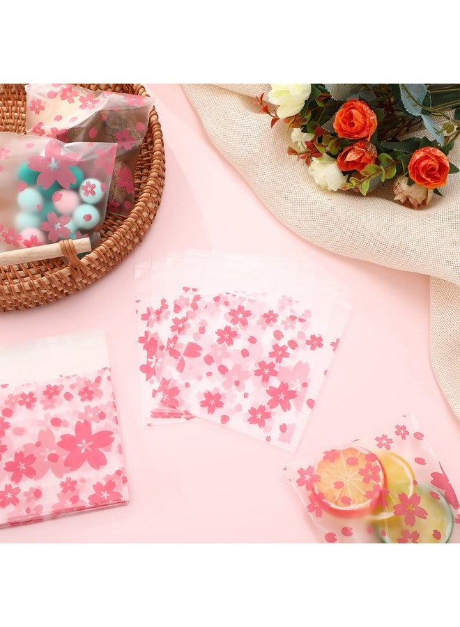 NUOMI Resealable Cellophane Bags Selfadhesive Frosting Cherry Blossoms Bags 100Pieces Good For Bakery Candy Cookie Soap Candle Gift Wraping Storage 4X4 - Image 2