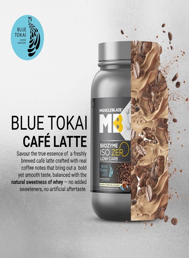 MuscleBlaze Biozyme Iso-Zero, Low Carb Whey Protein Isolate, 27g Isolate Whey Per Scoop (Blue Tokai Cafe Latte, 1kg / 2.2lbs) with USA Patent-Published Enhanced Absorption Formula (EAF) - Image 3