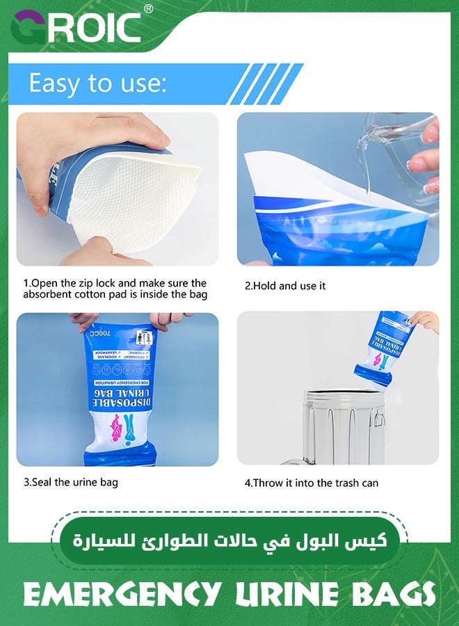 GROIC 12PCS Disposable Urinal Bag, Portable Urine Bag, Portable toilet for adults, Unisex Urinal Bag for Men Women Children, Emergency pee/wee bags,vomit bags for Car, Camping, Travel  - Image 4