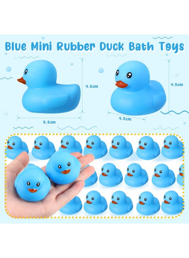 Hungdao 24 Pcs 2 Inch Mini Rubber Ducks for Kids Children Party Favors Bulk Bath Ducks Summer Pool Floating Toys Birthday Gifts for Boys Girls Baby Shower Supplies(Blue) - Image 4