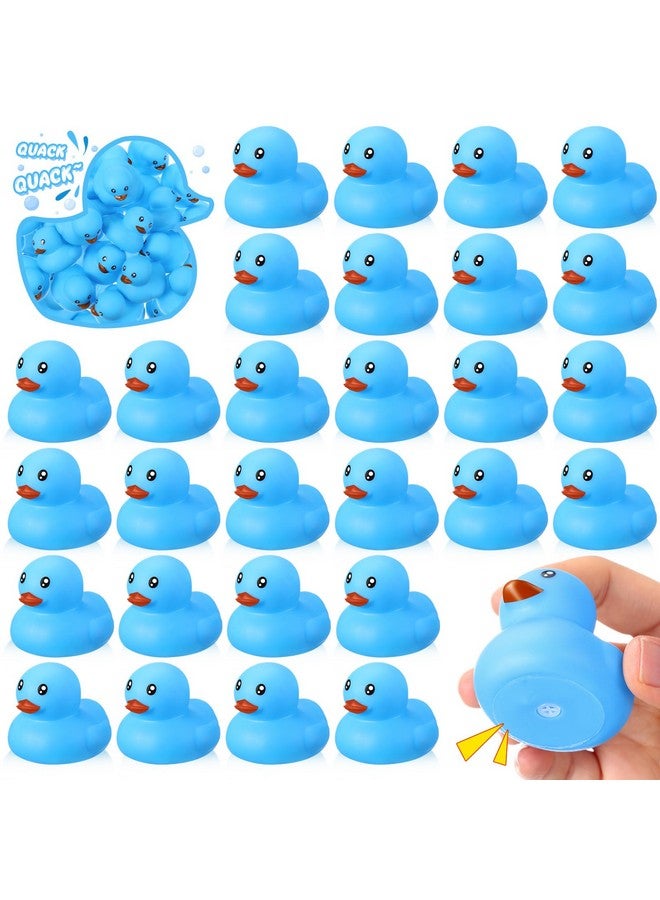 Hungdao 24 Pcs 2 Inch Mini Rubber Ducks for Kids Children Party Favors Bulk Bath Ducks Summer Pool Floating Toys Birthday Gifts for Boys Girls Baby Shower Supplies(Blue) - Image 1