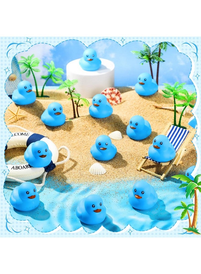 Hungdao 24 Pcs 2 Inch Mini Rubber Ducks for Kids Children Party Favors Bulk Bath Ducks Summer Pool Floating Toys Birthday Gifts for Boys Girls Baby Shower Supplies(Blue) - Image 3