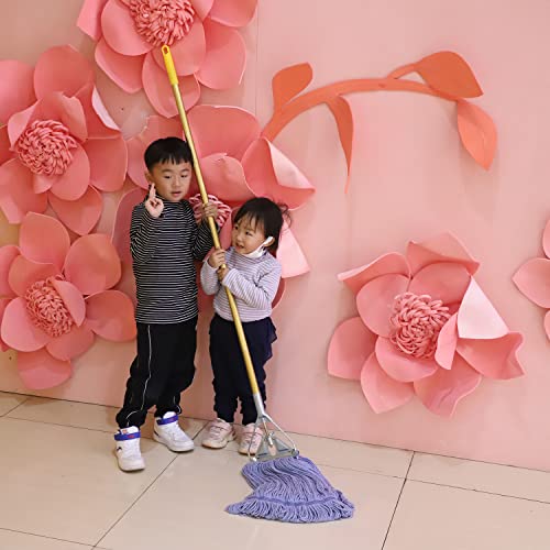 Midoneat Heavy Duty Commercial Industrial Mop ,58" Looped-End String Wet Cotton Mops for Floor Cleaning, Including Three mop Head Replacement - Image 4