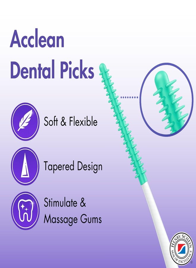 Henry Schein Acclean Dental Picks Patient Pack, Unflavored, Latex-Free, Disposable Plastic Picks, Tapered & Flexible, 5 Picks per Pack - 10 Pack, 50 Total Picks - Image 2