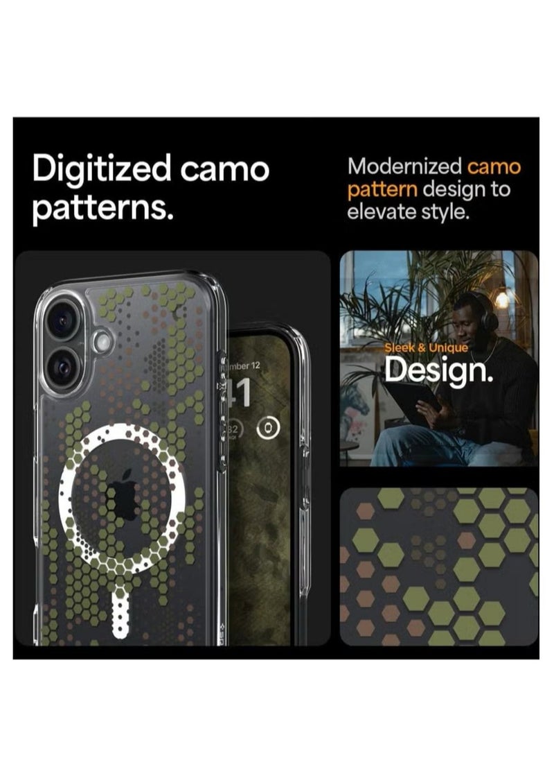 Spigen - Ultra Hybrid MagFit for iPhone 16 Case Cover with MagSafe (2024) - Digital Camo - Image 1