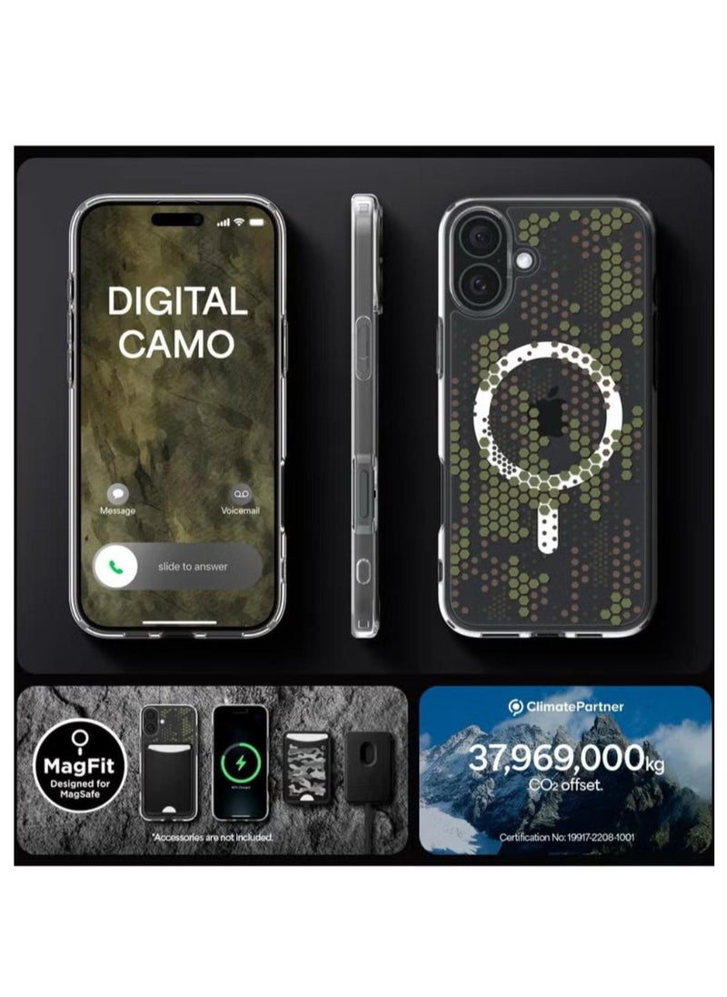 Spigen - Ultra Hybrid MagFit for iPhone 16 Case Cover with MagSafe (2024) - Digital Camo - Image 1