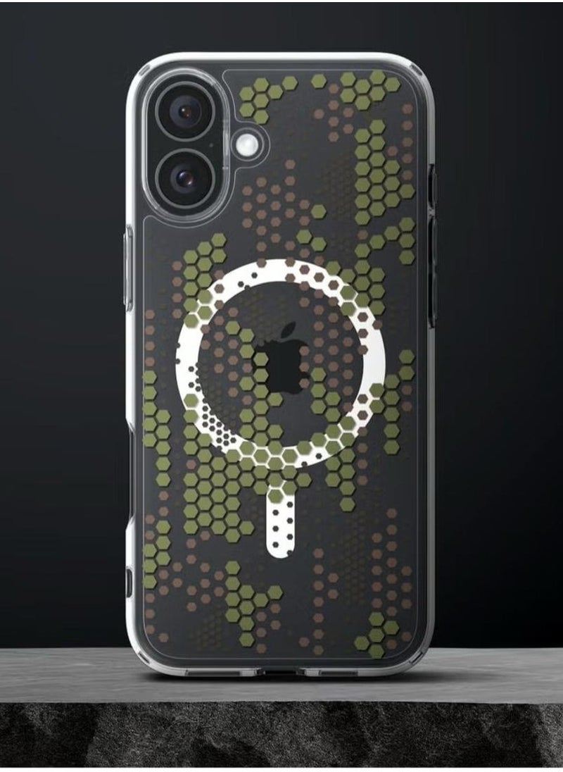 Spigen - Ultra Hybrid MagFit for iPhone 16 Case Cover with MagSafe (2024) - Digital Camo - Image 1