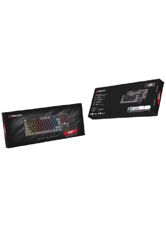 FANTECH ATOM MK876 GREY ARABIC RGB MECHANICAL KEYBOARD - Image 3