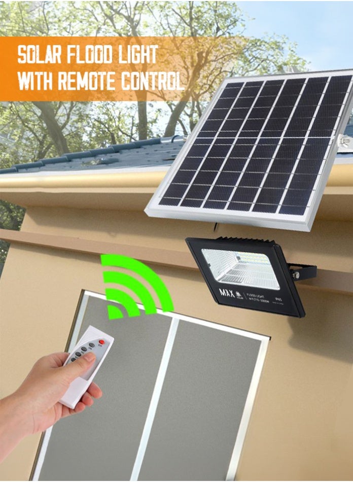Max Solar Flood Light 430x341x101mm White Light Remote Control Outdoor Waterproof Garden Yard Park Roadside Energy Saving Security Lighting - Image 2