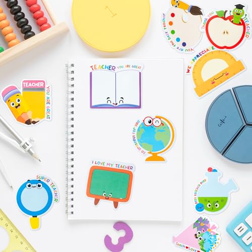 Xqumoi 30 Pack Teacher Sticky Notes - Notepads Book Pencil Ruler Shaped Set Self-Sticky Writing Memo Pads Page Marker for Appreciation Gift Back to School Office Supplies - Image 4