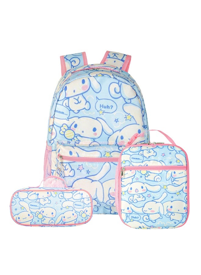 General New cartoon animation pink three-piece backpack (available for primary and secondary school children, travel, school, mountain climbing, sports) - 7  - Image 1