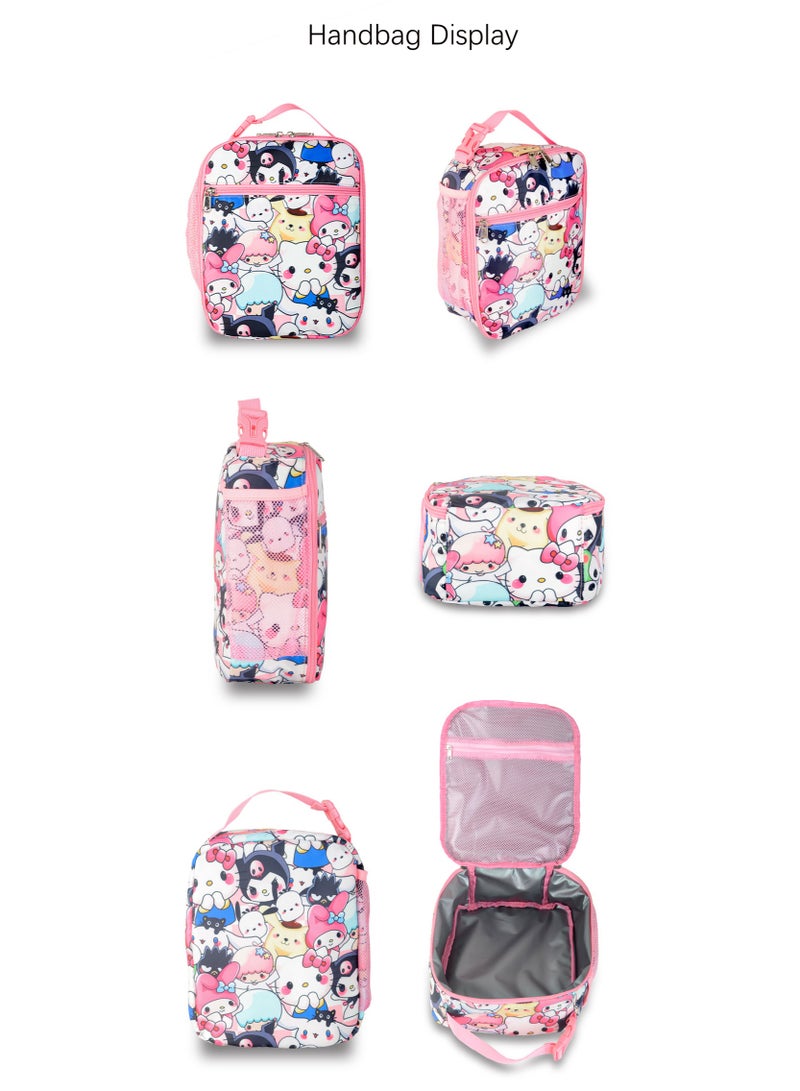 General New cartoon animation pink three-piece backpack (available for primary and secondary school children, travel, school, mountain climbing, sports) - 7  - Image 4