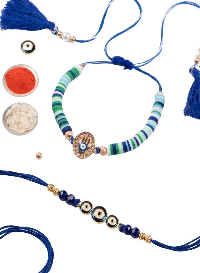 DORE® Rakhi Set For Bhaiya Bhabhi Neelkanth & Naina Rakhi Set - Image 1