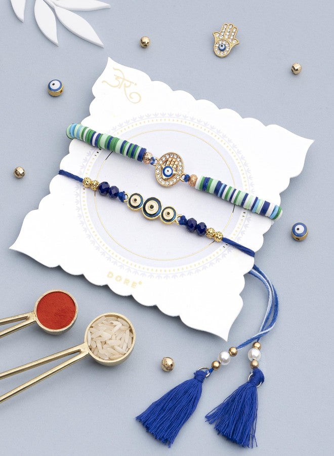 DORE® Rakhi Set For Bhaiya Bhabhi Neelkanth & Naina Rakhi Set - Image 2